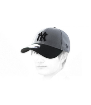 NY negro gorra gris Casquette NY Flock Logo Stretch graphite black